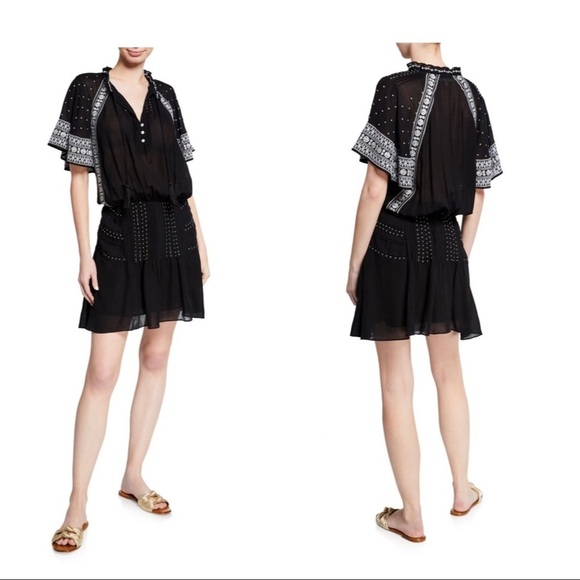 NWT Veronica Beard Dress Black Minos Embroidered Mini - Picture 3 of 13